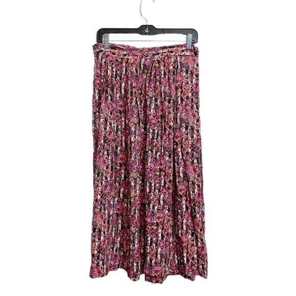 Vintage Intuition Floral Grandmacore Pleated Pocket Maxi Skirt Made in USA - Picture 1 of 12